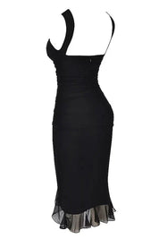 Women Ruched Midi Dress | Sleeveless Side Slit Occasion Wear-Women Dress-Homefinn