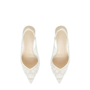 Women Slingback Heels | Pointed Toe Embroidered Occasion Shoes-Women Shoes-Homefinn