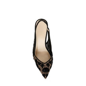 Women Slingback Heels | Pointed Toe Embroidered Occasion Shoes-Women Shoes-Homefinn