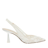 Women's Slingback Heels | Pointed Toe Embroidered Occasion Shoes