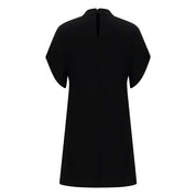Women Solid Mini Dress | High Neck Draped Everyday Wear-Women Dress-Homefinn