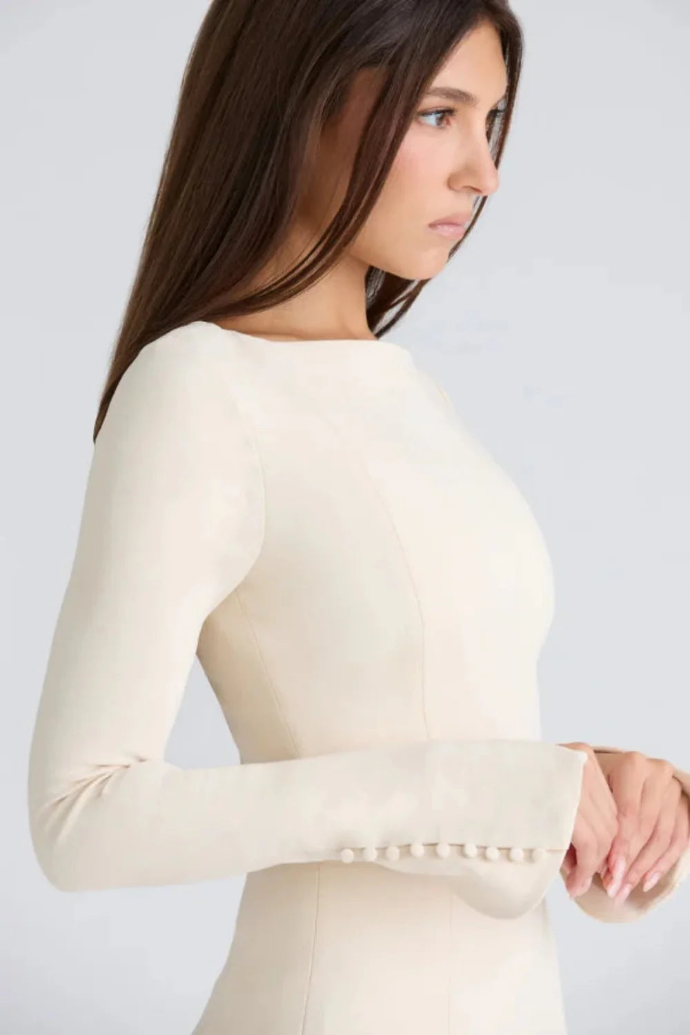 Women Solid Mini Dress | Long Sleeve A Line Occasion Wear-Women Dress-Homefinn