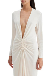 Women Split Maxi Dress | Deep V Neck Long Sleeve Occasion Wear-Women Dress-Homefinn