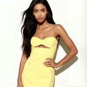 Women Strapless Mini Dress | Cut Out Bodycon Party Wear-Women Dress-Homefinn