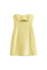 Women Strapless Mini Dress | Cut Out Bodycon Party Wear-Women Dress-Homefinn