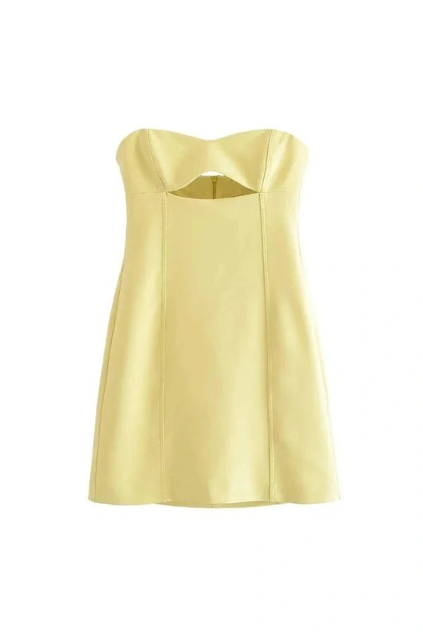 Women Strapless Mini Dress | Cut Out Bodycon Party Wear-Women Dress-Homefinn