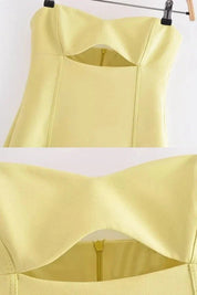 Women Strapless Mini Dress | Cut Out Bodycon Party Wear-Women Dress-Homefinn