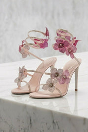 Women Strappy High Heel Sandals | Butterfly Lace Up Occasion Shoes-Women Shoes-Homefinn