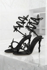 Women's Strappy High Heel Sandals | Butterfly Lace Up Occasion Shoes
