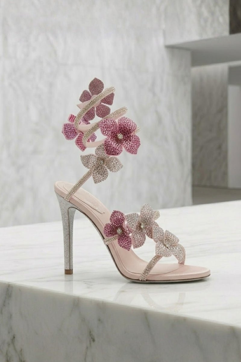 Women Strappy High Heel Sandals | Butterfly Lace Up Occasion Shoes-Women Shoes-Homefinn