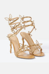 Women's Strappy High Heel Sandals | Butterfly Lace Up Occasion Shoes