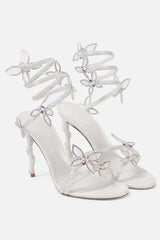 Women's Strappy High Heel Sandals | Butterfly Lace Up Occasion Shoes