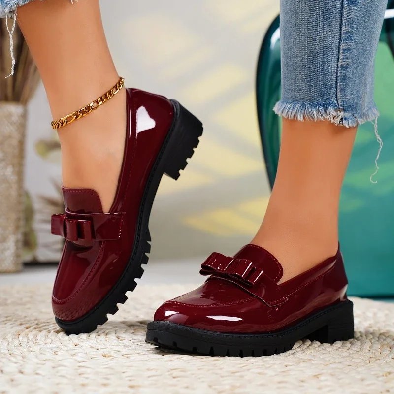Mia | Women's Orthopedic Loafers Patent Leather Slip-On Bow