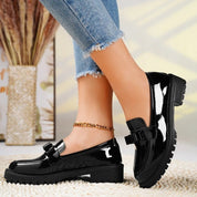 Mia | Women's Orthopedic Loafers Patent Leather Slip-On Bow - Image 4