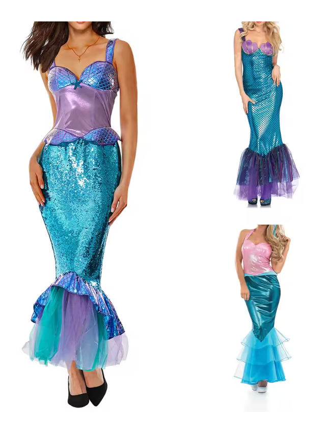 Women's Mermaid Costume Dress | Strapless Party Dress