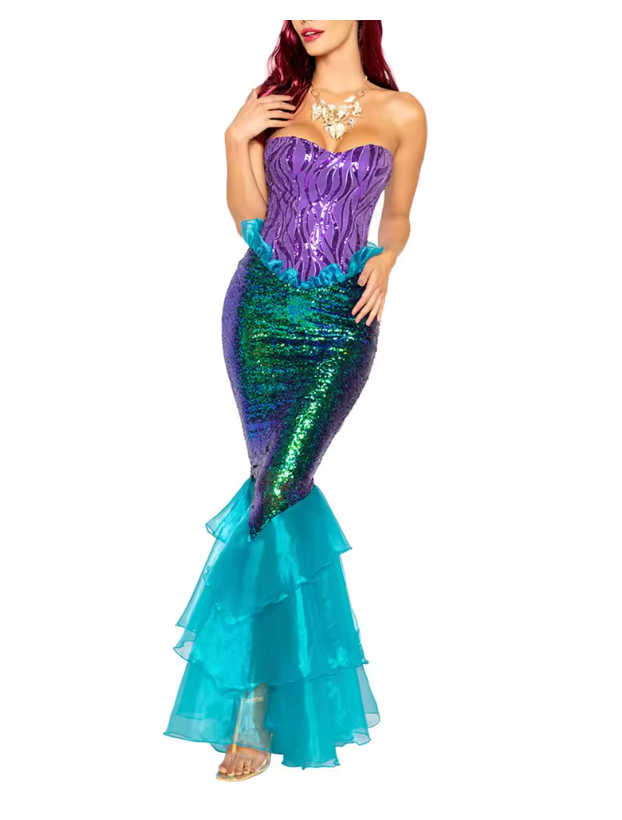 Women's Mermaid Costume Dress | Strapless Party Dress