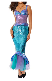 Women's Mermaid Costume Dress | Strapless Party Dress