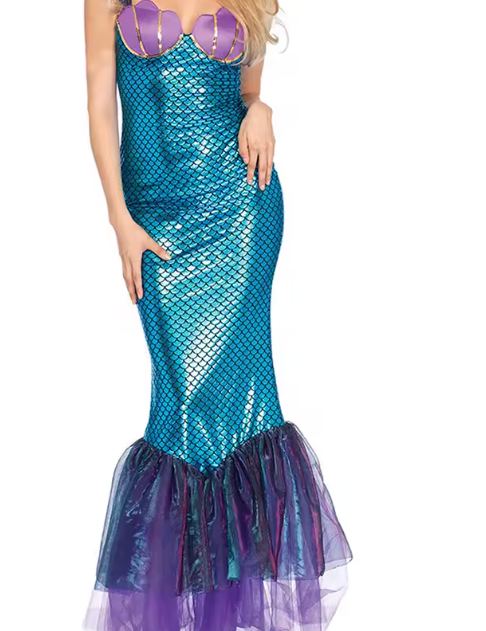 Women's Mermaid Costume Dress | Strapless Party Dress